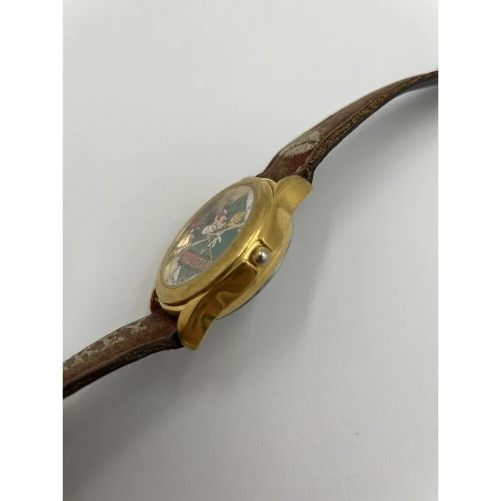 Vintage Mickey Mouse Baseball Lorus Watch With Gold All Star Disney Rare